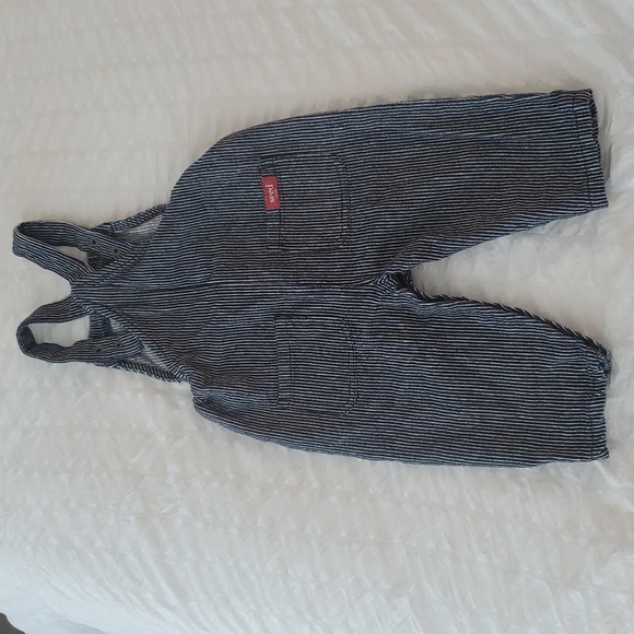 Seed Heritage Blue and White Striped Overalls - Picture 2 of 8